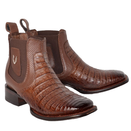 Botin Vaquero de Cocodrilo Caiman Panza Original Horma Cuadrada VES-782B8216 - Vestigium