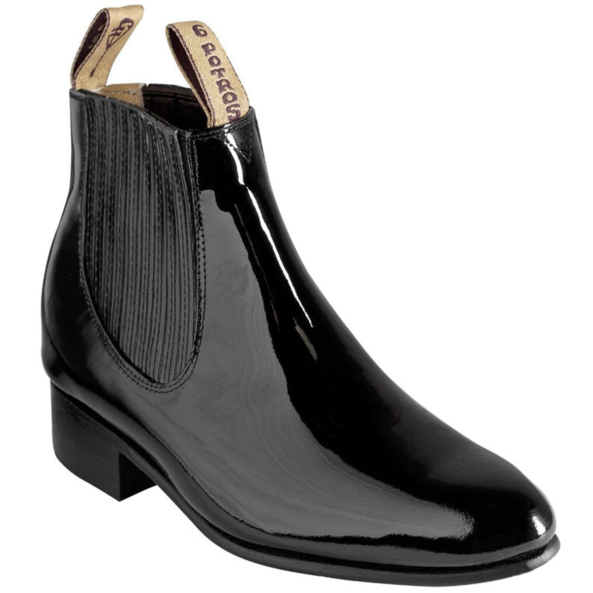 Botines Charros de Charol Color Negro - La Bufa