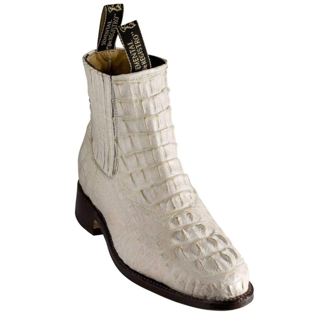 Botines Charros de Cocodrilo Original para Hombre Color Hueso