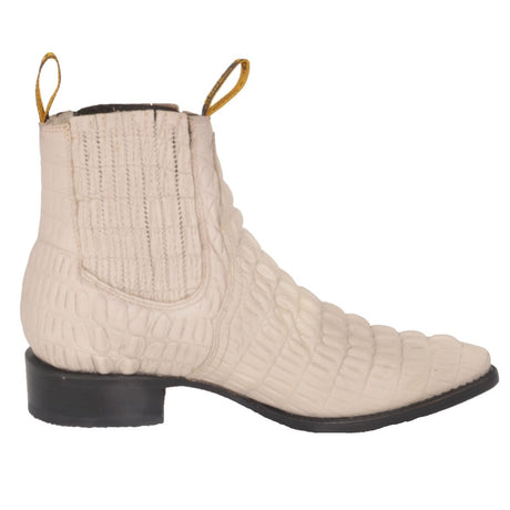 Botines Charros de Cocodrilo Grabado Horma Puntal DIE-4204 - Rodeo Imports