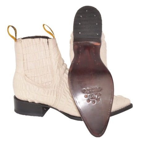 Botines Charros de Cocodrilo Grabado Horma Puntal DIE-4204 - Rodeo Imports