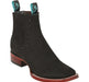 Botines Charros de Cuero Original Punta Cuadrada para Mujer Color Negro 32B2105 - Los Altos Boots