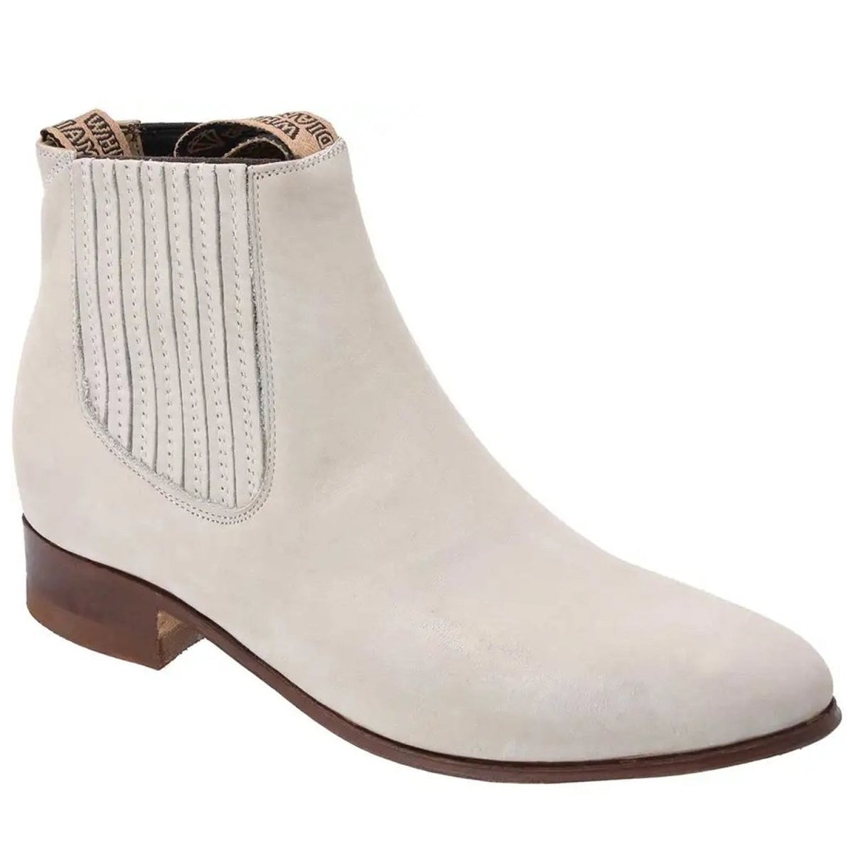 Botines Charros de Gamuza Original Color Tortola con Suela de Cuero WD-723 - White Diamonds Boots