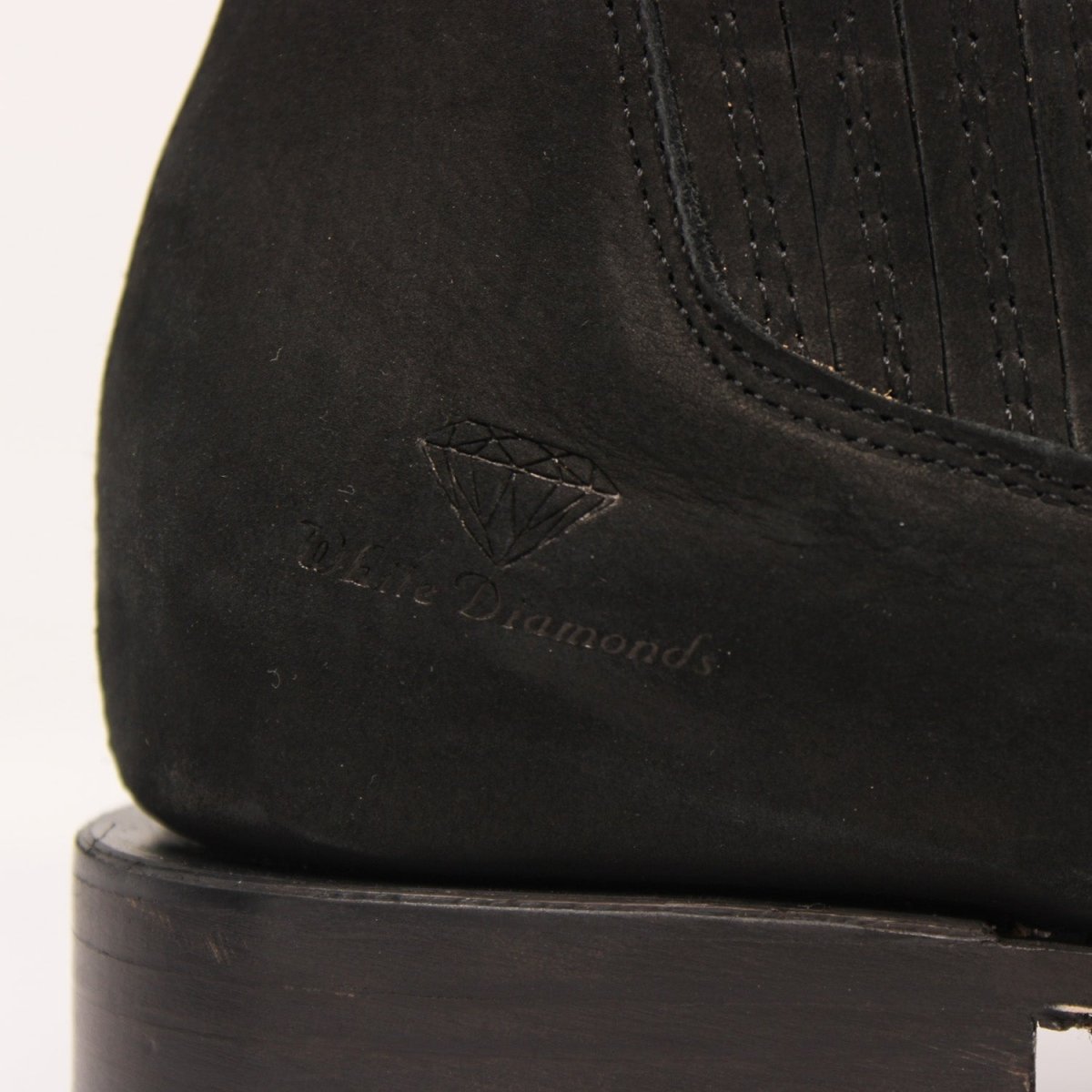 Botines Charros de Gamuza Punta Cuadrada para Joven Color Negro WD-347 - White Diamonds Boots