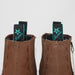 Botines Charros de Gamuza Punta Cuadrada para Mujer Color Taupe LAB-32B6361 - Los Altos Boots