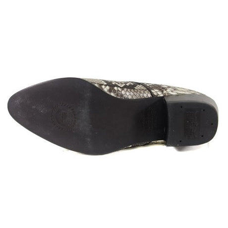 Genuine Python Pointed Toe Ankle Boots with Zipper Natural Color – Los Altos Boots – Sole View