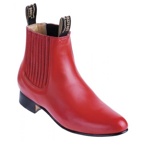 Botines Charros de Venado Original Color Rojo LAB-615112 - Los Altos Boots