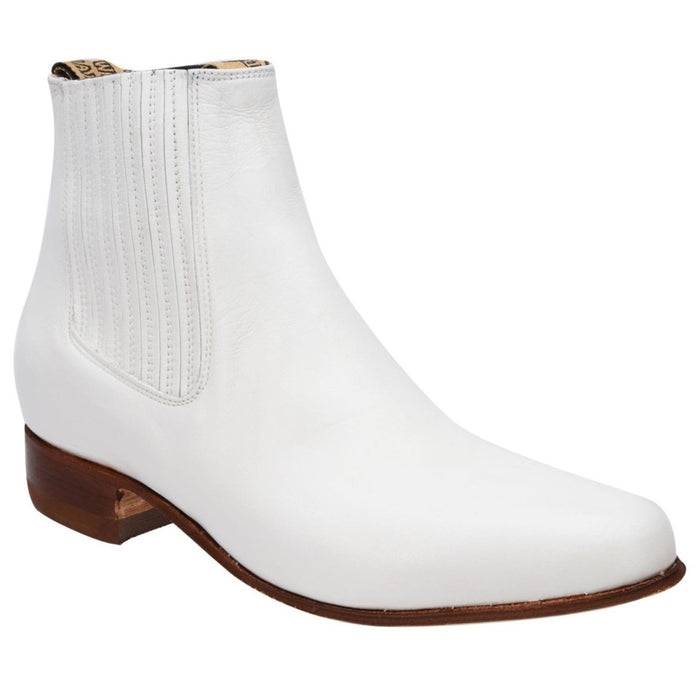 Botines Charros Piel Napa Color Blanco con Suela de Cuero WD-729 - White Diamonds Boots