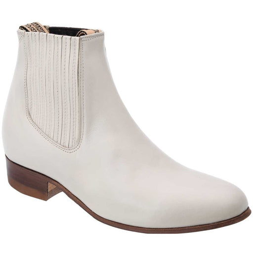 Botines Charros Piel Napa Color Hueso con Suela de Cuero WD-730 - White Diamonds Boots
