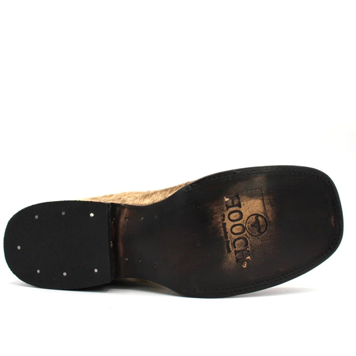 Botines Charros Punta Cuadrada con Pelo de Vaca Color Beige - Hooch Boots