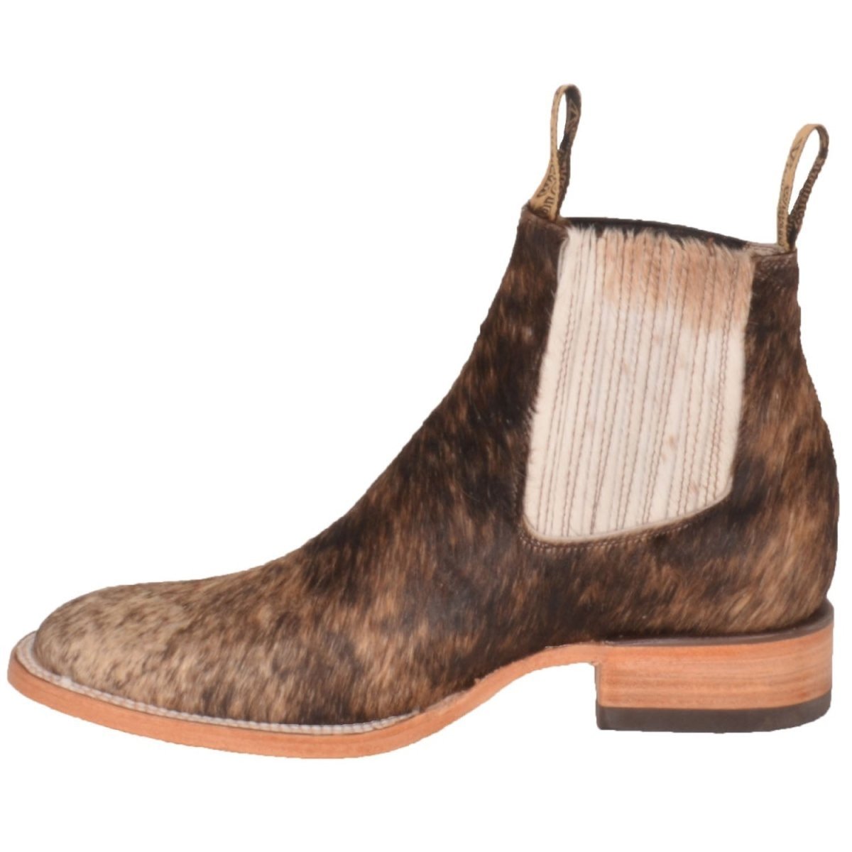 Botines Charros Punta Cuadrada con Pelo de Vaca Color Cafe WD-751 - White Diamonds Boots