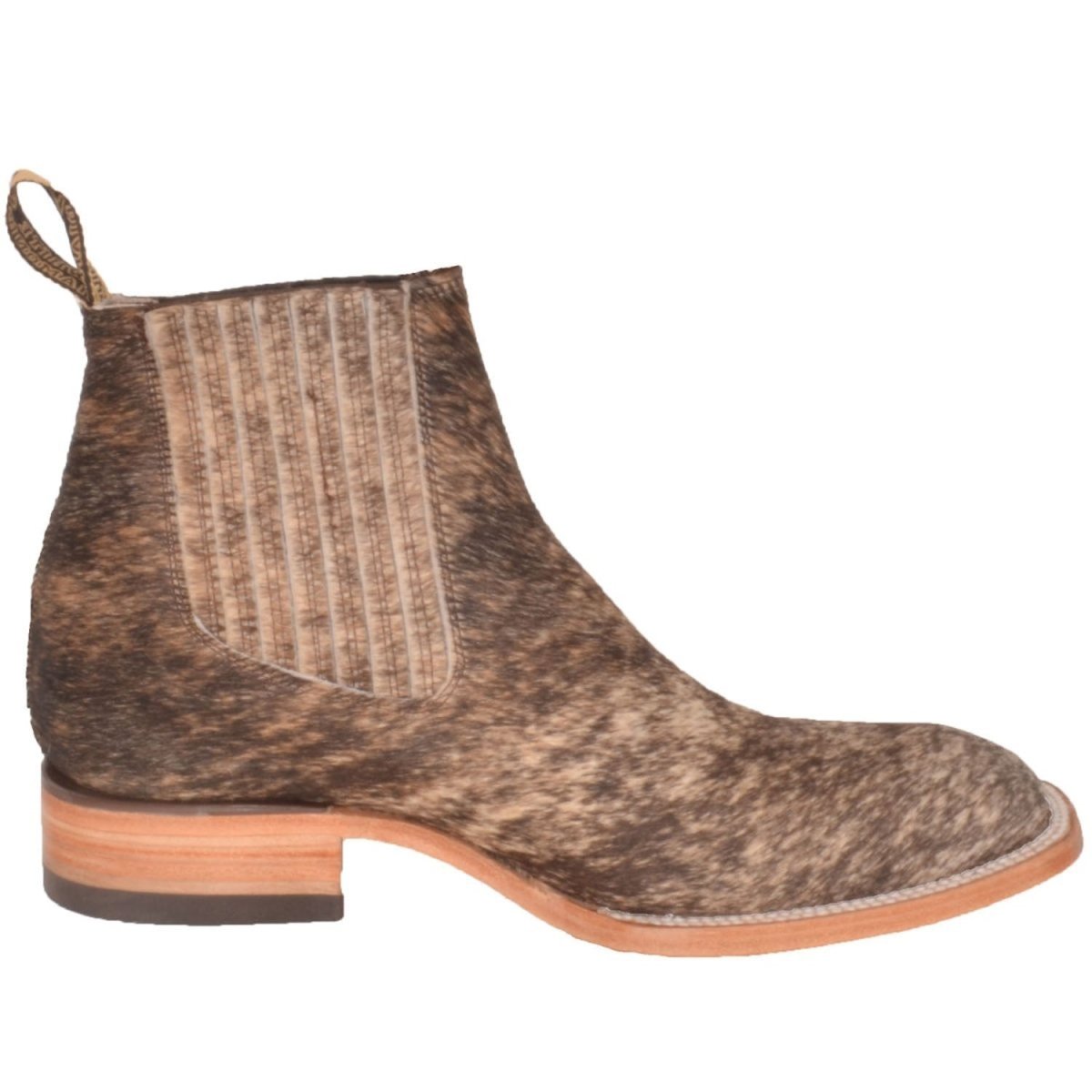 Botines Charros Punta Cuadrada con Pelo de Vaca Color Cafe WD-751 - White Diamonds Boots