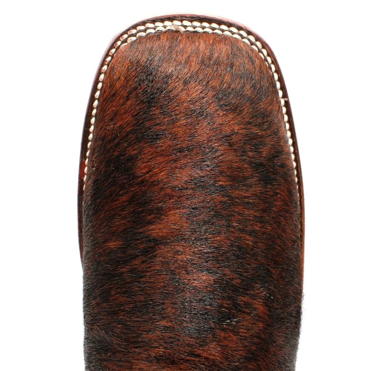 Botines Charros Punta Cuadrada con Pelo de Vaca Color Chocolate - Hooch Boots