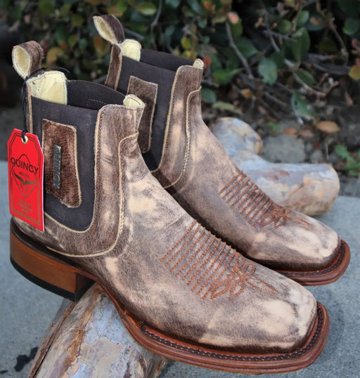 Botines Charros Quincy con Punta Cuadrada Color Bronce Q82BL5231 - Quincy Boots