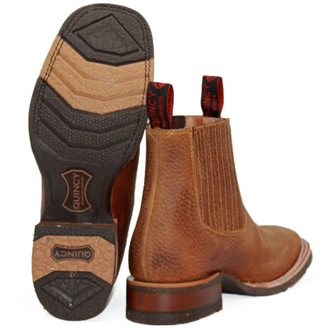 Botines Charros Quincy con Punta Cuadrada y Suela de Hule Q82BU2731 - Quincy Boots