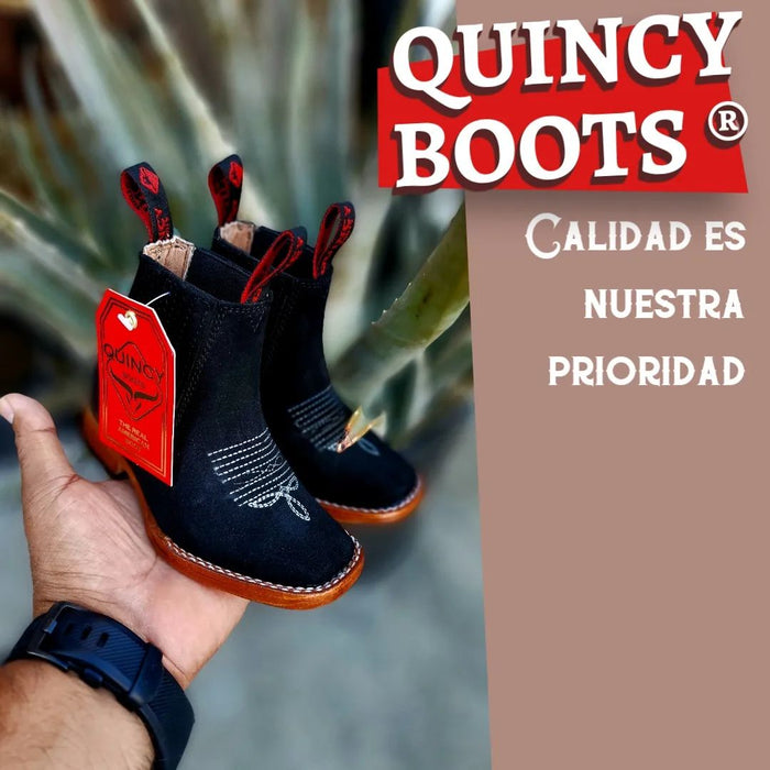 Botines Charros Quincy para Niño de Gamuza Q42B6305 - Quincy Boots