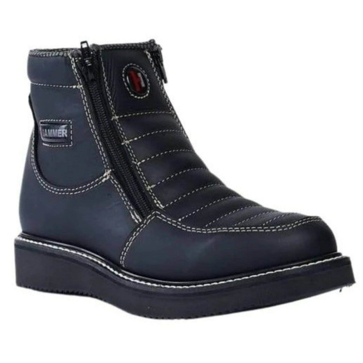 Botines de Trabajo Hammer con Doble Zipper Color Negro - Joe Boots