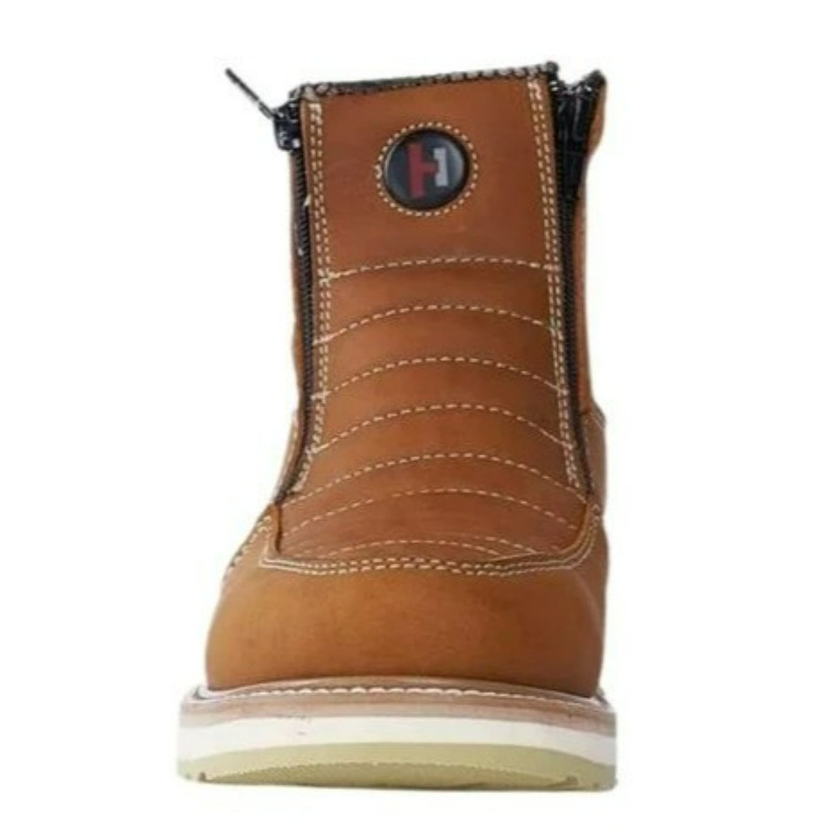 Botines de Trabajo Hammer con Doble Zipper Punta Reforzada Color Vino HM338