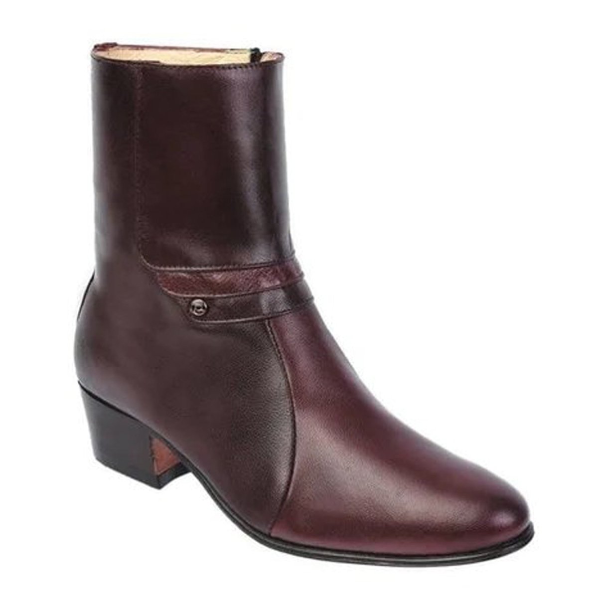 Botines de Vestir de Cuero Original Color Vino con Zipper JB-722V - Joe Boots