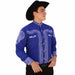Camisa Charra Bordada Color Azul Rey AW-1009A - American West