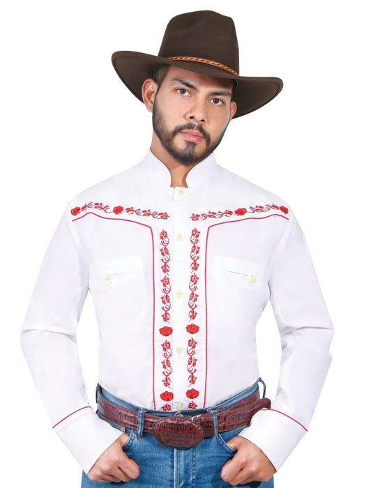 Camisa Charra Bordada El Señor de los Cielos Blanco GEN-42922 - El General