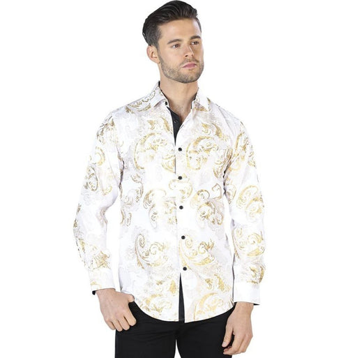 Camisa de Moda El Señor de los Cielos Color Oro y Blanco GEN-44041 - El General