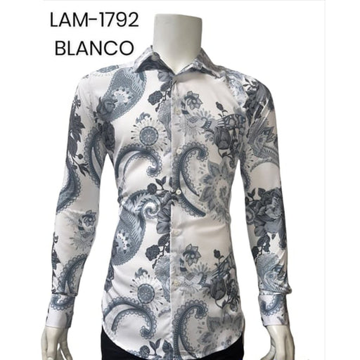 Camisa de Moda Lamasini Jeans Color Blanca LAM-1792BLANCO - Lamasini Jeans