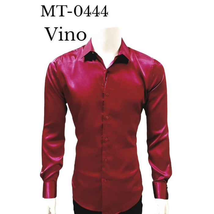 Camisa de Moda Montero Jeans Color Vino Liso Brillante MON-0444V - Montero Jeans