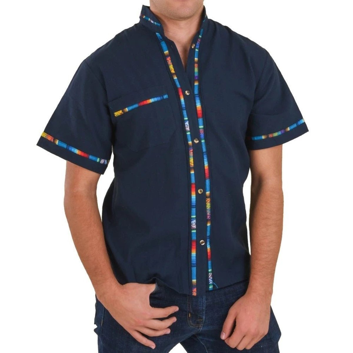 Camisa para Hombre Manga Corta Color Azul Marino IMP-78123 - Impormexico