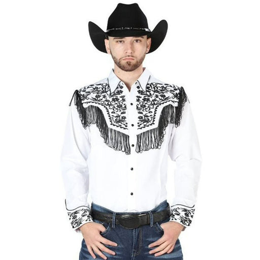Camisa Vaquera Bordada El Señor de los Cielos Blanca GEN-44223 - El General