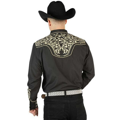 Camisa Vaquera Bordada El Señor de los Cielos Color Negro GEN-44195 - El General