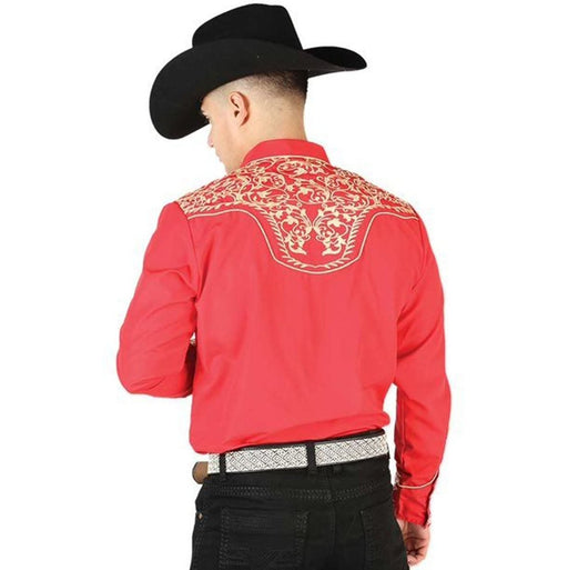 Camisa Vaquera Bordada El Señor de los Cielos Color Rojo GEN-44197 - El General