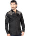 Camisa Vaquera Bordada para Hombre Lamasini Color Negro-Khaki LAM-2204K - Lamasini Jeans
