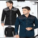 Camisa Vaquera Bordada para Hombre Lamasini Negro y Teal LAM-2201 - Lamasini Jeans