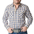 Camisa Vaquera Bordada White Diamonds Color Beige a Cuadros WD-880 - White Diamonds Boots