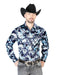 Camisa Vaquera de Moda El Señor de los Cielos Azul Floral GEN-43958 - El General