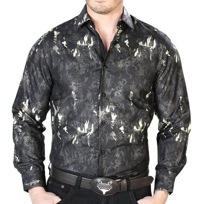 Camisa Vaquera de Moda El Señor de los Cielos Color Negro GEN-43817 - El General