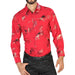 Camisa Vaquera de Moda El Señor de los Cielos Color Rojo GEN-43846 - El General