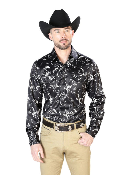 Camisa Vaquera de Moda El Señor de los Cielos Negra y Beige GEN-43946 - El General
