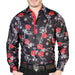 Camisa Vaquera de Moda El Señor de los Cielos Negro Rojo GEN-43809 - El General