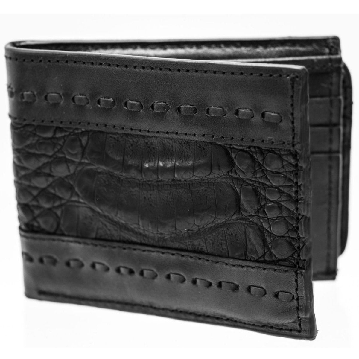 Cartera de Caiman Cocodrilo Original Color Negro - Los Altos Boots