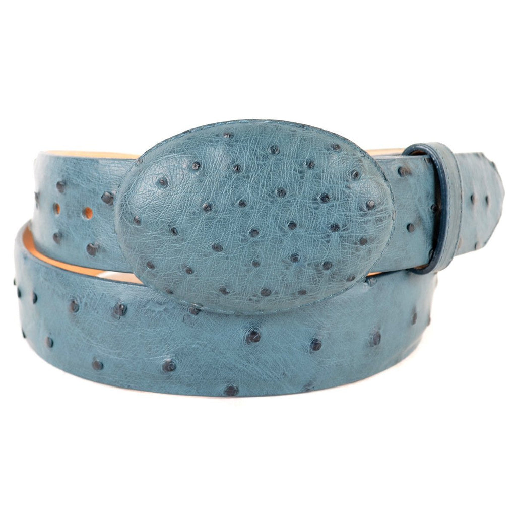 Cinto De Avestruz - Cinto Vaquero Blue Jean Ostrich Leg Belt