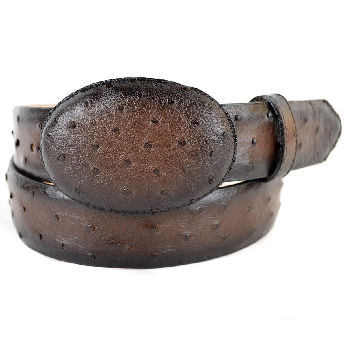 Cinto De Avestruz - Cinto Vaquero MensStylish brown belt crafted from finest ostrich leg material