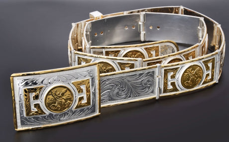 Cinto de Herrajes de Plata Fino Original para Hombre con Centenario WD-1389 - White Diamonds Boots