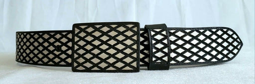 Cinto de Hilo de Plata Fino Original con Cubos en Color Negro —