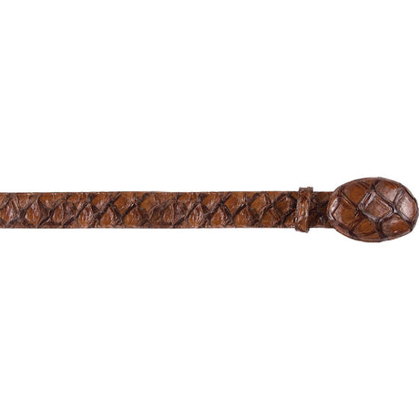 Genuine Piraruccu Cowboy Belt Brown Glossy Color - Los Altos Boots - Front View