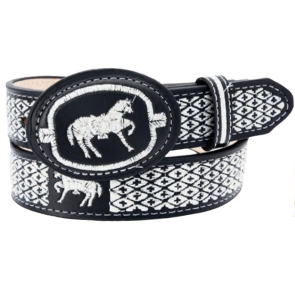 Cinto Vaquero Bordado para Niño Color Negro con Plata - Impormexico