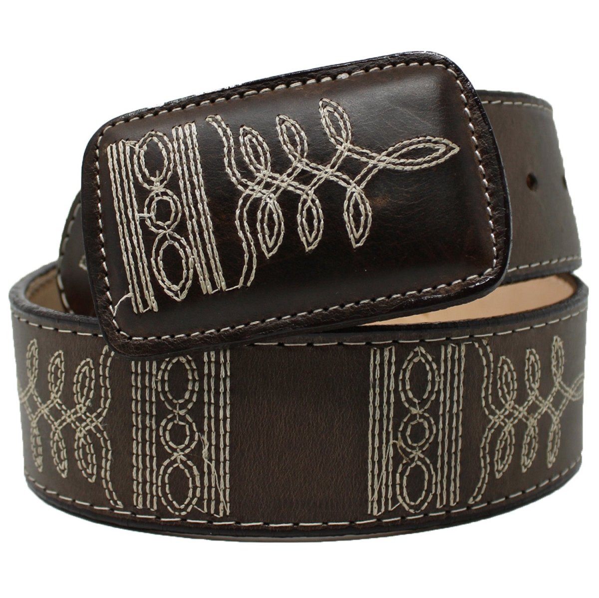 Cinto Vaquero de Cuero Original Color Cafe WD-1576 - White Diamonds