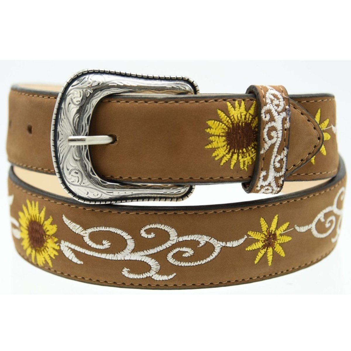 Women's Original Nubuck Leather Cowboy Belt in Honey Color