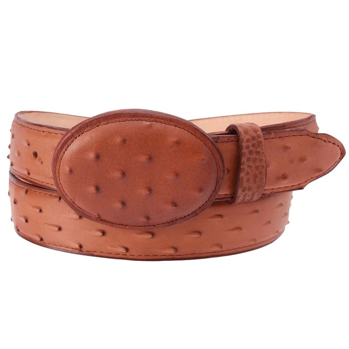 Cinto De Avestruz - Cinto Vaquero Mens White Ostrich Print